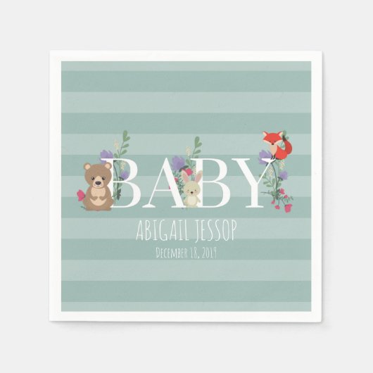 Baby shower Bosbossen Servet (Voorkant)