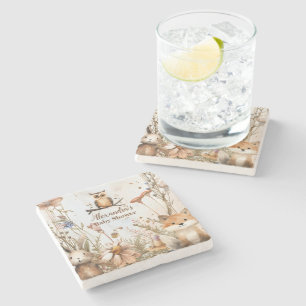 Baby shower Bosbossen Stenen Onderzetter