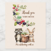 Baby shower Bosbossen Wijn Etiket (Enkel label)