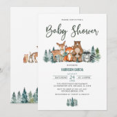 Baby shower bosgebergte Greenery Woodland Kaart (Voorkant / Achterkant)