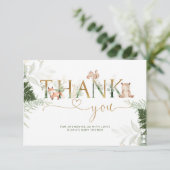 Baby shower bosgebieden dank je kaart (Staand voorkant)