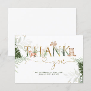 Baby shower bosgebieden dank je kaart