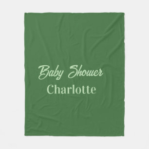 Baby shower bosgroen pastel naam eenvoudig minimaa fleece deken