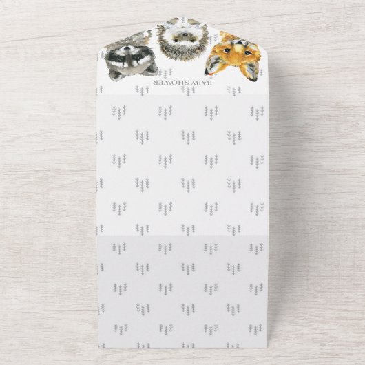 Baby shower Bosland All In One Uitnodiging (Buitenkant)