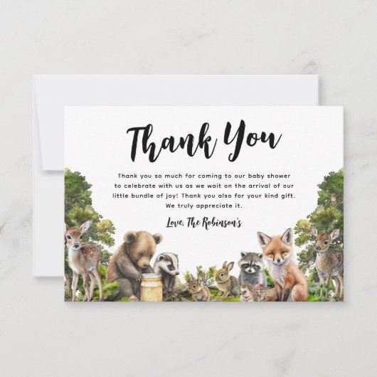 Baby shower Bosland Bedankkaart (Voorkant)