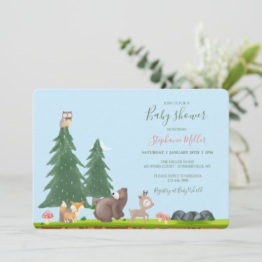 Baby shower Bosland Kaart (Staand voorkant)