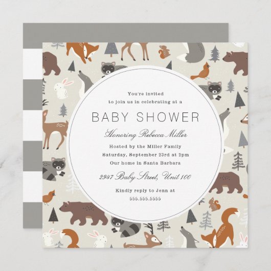 Baby shower Bosland Kaart (Voorkant / Achterkant)