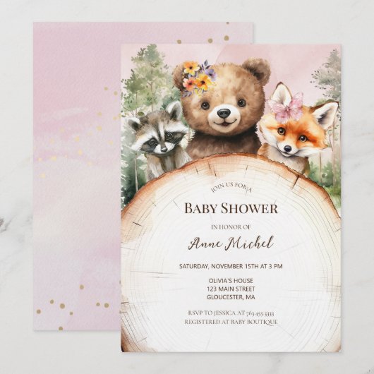 Baby shower Bosland Kaart (Voorkant / Achterkant)