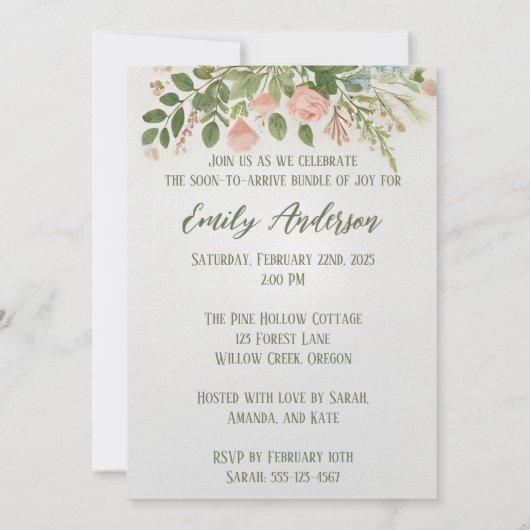 Baby shower Bosland Kaart (Achterkant)