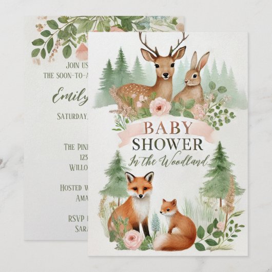 Baby shower Bosland Kaart (Voorkant / Achterkant)