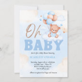 Baby shower bosland lief berenblauw kaart (Voorkant)