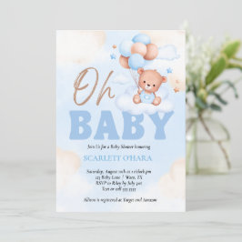 Baby shower bosland lief berenblauw kaart