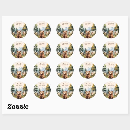 Baby shower Bosland Ronde Sticker (Vel)