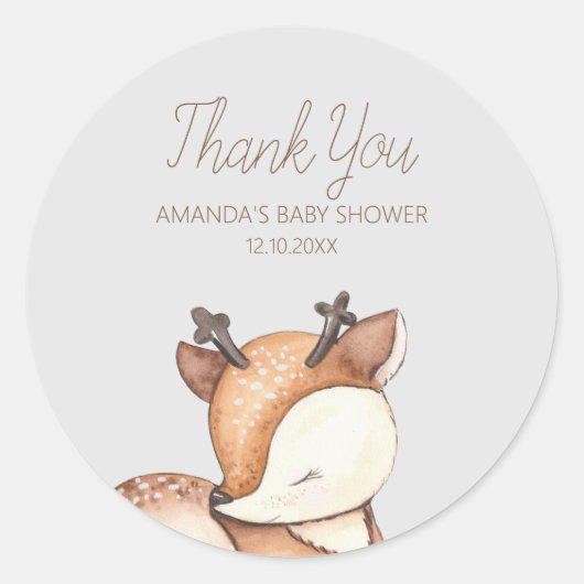 Baby shower Bosland Ronde Sticker (Voorkant)