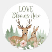 Baby shower Bosland Ronde Sticker (Voorkant)