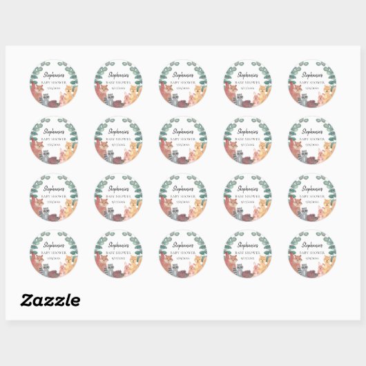 Baby shower Bosland Ronde Sticker (Vel)