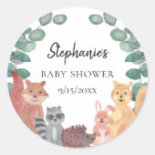 Baby shower Bosland Ronde Sticker (Voorkant)