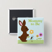 Baby shower Bosland Vierkante Button 5,1 Cm (Voorkant /achterkant)