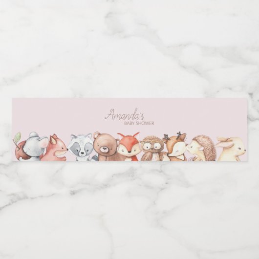 Baby shower Bosland Waterfles Etiket (Enkel label)