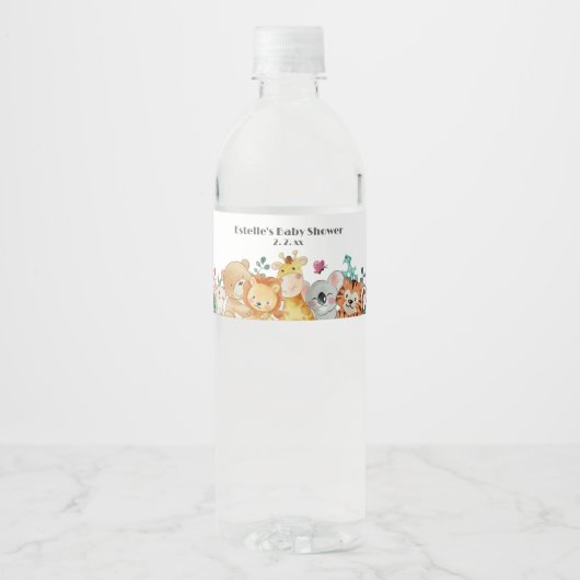 Baby shower Bosland Waterfles Etiket (Voorkant)