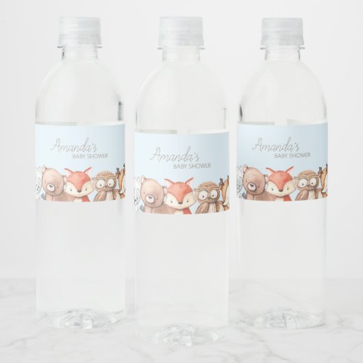 Baby shower Bosland Waterfles Etiket (Flessen)