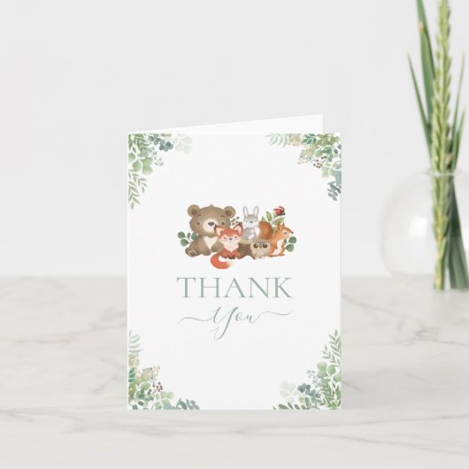 Baby shower bossen bedankkaart (Voorkant)