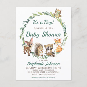 Baby shower Bossen Briefkaart