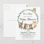 Baby shower Bossen Briefkaart (Voorkant / Achterkant)