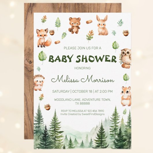 Baby shower Bossen Kaart