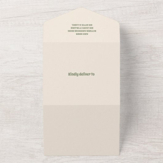 Baby shower bosvriendelijk bos en bos groen all in one uitnodiging (Buitenkant)