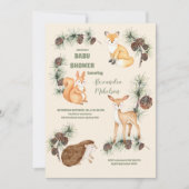Baby shower bosvriendelijk bos en bos groen kaart (Voorkant)
