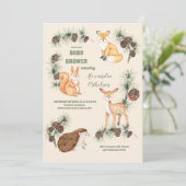 Baby shower bosvriendelijk bos en bos groen kaart (Staand voorkant)
