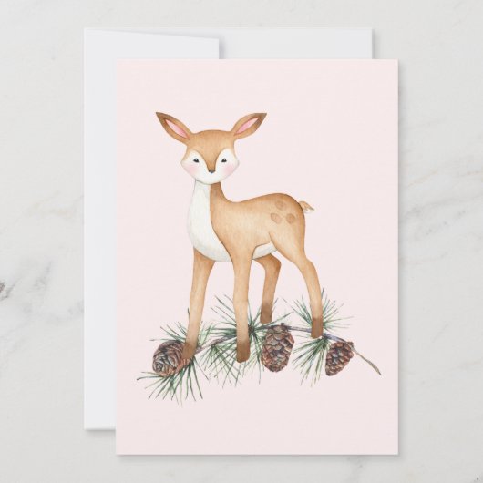 Baby shower bosvriendelijk bos en bos groen kaart (Achterkant)