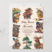 Baby shower bosvriendelijk bos en bos groen kaart (Voorkant)