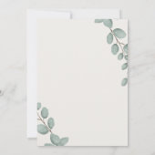 Baby shower bosvriendelijk bos en bos groen save the date (Achterkant)