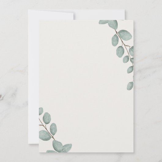 Baby shower bosvriendelijk bos en bos groen save the date (Achterkant)