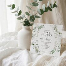 Baby shower Botanisch groen Modern