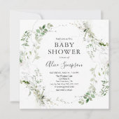 Baby shower Botanisch groen Modern Kaart (Voorkant)