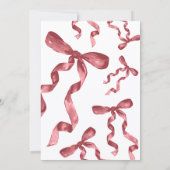 Baby shower Bourgogne Bow Invitation Kaart (Achterkant)