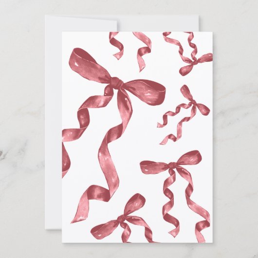 Baby shower Bourgogne Bow Invitation Kaart (Achterkant)