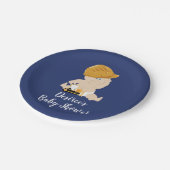 Baby shower bouwschotel Baby Papieren Bordje (Gekanteld)