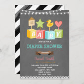 Baby shower bouwsteen kaart (Voorkant / Achterkant)