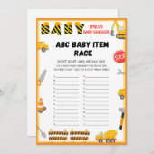 Baby shower bouwstijl - Editable Name - Kaart (Voorkant / Achterkant)