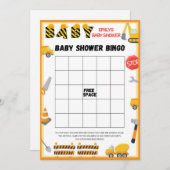 Baby shower bouwstijl - Editable Name - Kaart (Voorkant / Achterkant)