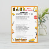 Baby shower bouwstijl - Editable Name - Kaart (Staand voorkant)