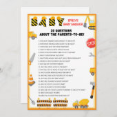 Baby shower bouwstijl - Editable Name - Kaart (Voorkant / Achterkant)