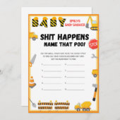 Baby shower bouwstijl - Editable Name - Kaart (Voorkant / Achterkant)