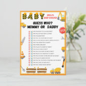 Baby shower bouwstijl - Editable Name - Kaart (Staand voorkant)