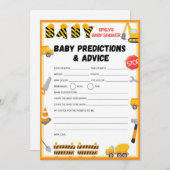 Baby shower bouwstijl - Editable Name - Kaart (Voorkant / Achterkant)