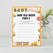 Baby shower bouwstijl - Editable Name - Kaart (Staand voorkant)